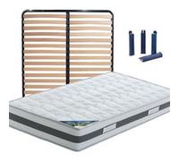 SEYCHELLES - Pack Matelas + Lattes 140x190 + Pieds - Altobuy