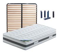 SEYCHELLES - Pack Matelas + Lattes 160x200 + Pieds - Altobuy