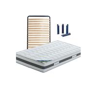 SEYCHELLES - Pack Matelas + Lattes 80x190 + Pieds -