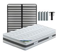 Ensemble matelas et sommier Altobuy SEYCHELLES - Pack Matelas + Titanium 22 140x190cm + Pieds -