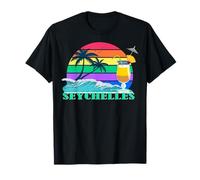 Seychelles Palmiers Coucher de Soleil Plage Océan Souvenir T-Shirt