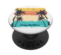 Seychelles Palmiers sur Une Île La Digue Souvenir PopSockets PopGrip Adhésif
