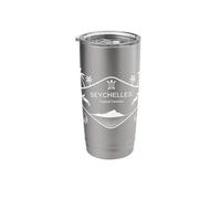 Seychelles Paradis Tropical Palmiers sur une Île Gobelet isotherme en acier inoxydable double paroi