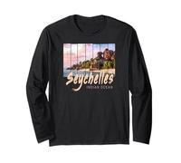 Seychelles Souvenir Vintage Coucher Soleil de l'océan Indien Manche Longue