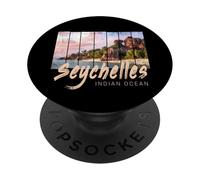 Seychelles Souvenir Vintage Coucher Soleil de l'océan Indien PopSockets PopGrip Adhésif