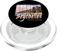 Seychelles Souvenir Vintage Coucher Soleil de l'océan Indien PopSockets PopGrip pour MagSafe