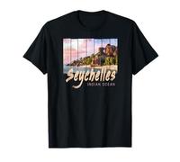 Seychelles Souvenir vintage coucher soleil de l'océan Indien T-Shirt
