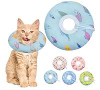 Seyezo Collier souple pour chat - Collier de convalescence réglable pour chat de petite, moyenne et grande taille - Collier E en forme de donut après une chirurgie - Collier élisabéthain anti-léchage