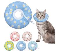 Seyezo Collier souple réglable en forme de cône pour chat de petite, moyenne et grande taille, joli collier en forme de donut après une chirurgie, collier élisabéthain anti-léchage pour chatons