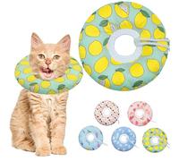 Seyezo Collier souple réglable en forme de cône pour chat de petite, moyenne et grande taille, joli collier en forme de donut après une chirurgie, collier élisabéthain anti-léchage pour chatons
