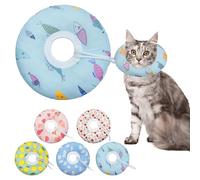 Seyezo Collier souple réglable en forme de cône pour chat de petite, moyenne et grande taille, joli collier en forme de donut après une chirurgie, collier élisabéthain anti-léchage pour chatons