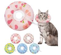 Seyezo Collier souple réglable en forme de cône pour chat de petite, moyenne et grande taille, joli collier en forme de donut après une chirurgie, collier élisabéthain anti-léchage pour chatons (cœur