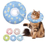 Seyezo Collier souple réglable en forme de cône pour chat de petite, moyenne et grande taille, joli collier en forme de donut après une chirurgie, collier élisabéthain anti-léchage pour chatons