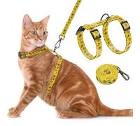 Seyezo Ensemble Harnais et Laisse réglable Anti-Fugue pour Chat, Doux, léger et Mignon, pour Chats de Petite et Moyenne Taille, Tournesol Jaune