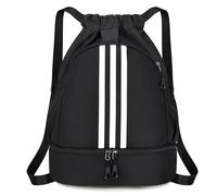 seyfocnia Sac à dos avec cordon de serrage pour homme, sac à dos de sport avec compartiment à chaussures, sac de plage résistant à l'eau pour femme, sac d'entraînement pour la natation, le football et