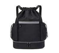 seyfocnia Sac à dos avec cordon de serrage pour homme, sac à dos de sport avec compartiment à chaussures, sac de plage résistant à l'eau pour femme, sac d'entraînement pour la natation, le football et