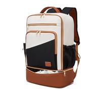 seyfocnia Sac à dos en nylon beige et marron
