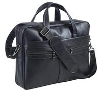 seyfocnia Sacoche de voyage en cuir pour homme - Sac à bandoulière pour ordinateur portable 17,3" - Sac à main - Noir