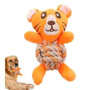 SEYIMTU Jouet couineur pour chien en forme d'animal - Jouet à mâcher indestructible en forme d'os robuste, balle en corde de coton apaisante pour chiots agressifs et chiens âgés (Tiger)