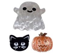 SEYIMTU Pince à cheveux d'Halloween en acrylique, fantôme, citrouille, chat, pour femme, fête, costume gothique, épingles à cheveux amusantes (fantôme)