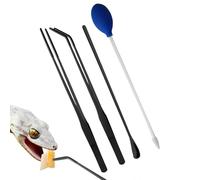 SEYIMTU Pince d'alimentation pour reptiles en acier inoxydable avec poignées ergonomiques en caoutchouc pour animaux aquatiques lézards (noir)