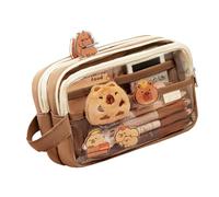 SEYIMTU Trousse à crayons en maille transparente avec compartiment à fermeture éclair - Organiseur de voyage pour adolescentes et filles