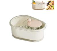Seyisshop Nettoyant pour fruits et légumes, Gadgets de cuisine, Essoreuse manuelle pour fruits et légumes avec brosse (Beige)