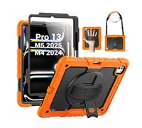 SEYMAC Coque pour iPad Pro 13" 2024 M4 (7(^>e<^) génération), Coque de Protection résistante aux Chocs avec Protecteur d'écran, Support Rotatif à 360°, dragonne/bandoulière et Porte-Stylo pour iPad