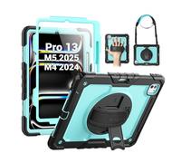 SEYMAC Coque pour iPad Pro 13" M4 2024 (7(^>e<^) génération), Coque de Protection résistante aux Chocs avec Protecteur d'écran, Support Rotatif, dragonne/bandoulière et Porte-Stylo pour iPad Pro 13
