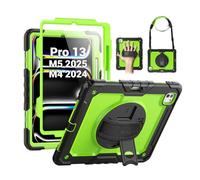 SEYMAC Coque pour iPad Pro 13" M4 2024 (7(^>e<^) génération), Coque de Protection résistante aux Chocs avec Protecteur d'écran, Support Rotatif à 360°, dragonne/bandoulière et Porte-Stylo pour iPad