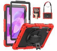 SEYMAC Coque pour Lenovo Idea Tab 11 2025 / Tab M11 2024 / K11 11 Pouces, Coque Antichoc pour Lenovo M11 avec Protection d'écran, Support Rotatif à 360°, Dragonne, Bandoulière, Porte-Stylo, Rouge