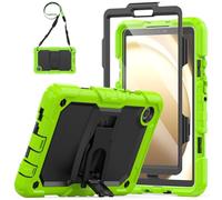 SEYMAC Coque pour Samsung Galaxy Tab A11/A9 8.7 Pouces 2025/2023, Antichoc Tab A11 Étui avec Protecteur d'écran/Support Pliable/Bandoulière, Coque pour Galaxy Tab A11 SM-X130/SM-X133/SM-X135, Vert