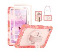 SEYMAC Coque pour Samsung Galaxy Tab A9+/ A9 Plus 11" (SM-X210/X216/X218), Coque de Protection Robuste Antichoc avec Film de Protection d'écran, Support Rotatif, Dragonne/Bandoulière Multicolore