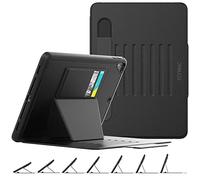 SEYMAC stock Coque pour iPad 6eme/5eme Generation/Air 2/Pro 9.7, Housse Étui pour iPad 9,7 Pouces avec [Support Multi-Angles] Porte-Crayon & Emplacement pour Carte, Veille/Réveil Automatique (Noir)