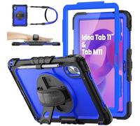 SEYMAC stock Coque pour Lenovo Tab M11/ Idea Tab 11 2025/Tab K11 2025, Coque Antichoc avec Protecteur D'écran, Support Rotatif à 360°/Dragonne et Porte-Crayon, Bleu