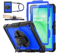 SEYMAC stock Coque pour Samsung Galaxy Tab A11+ Plus 11'' 2025/ A9+ Plus 11'' 2023, Coque Antichoc avec Protecteur D'écran Porte-Stylo [Dragonne Rotative à 360] et Support, Bleu