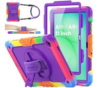 SEYMAC stock Coque pour Samsung Galaxy Tab A11+ Plus 11'' 2025/ A9+ Plus 11'' 2023, Coque Antichoc avec Protecteur D'écran Porte-Stylo [Dragonne Rotative à 360] et Support, Violet+Camo