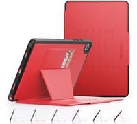 SEYMAC stock Coque pour Samsung Galaxy Tab A9 Plus 11'' 2023 SM-X210/X216/X218, Étui de Protection Galaxy Tab A9+ avec [Support Multi-angles]& Emplacement pour Carte, Veille/Réveil Automatique (Rouge)