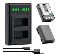 SEYRLMK Lot de 2 batteries NB-2L NB-2LH + chargeur double USB pour appareils photo Canon EOS 350D 400D MD265 MV960 PowerShot G7 G9 S70 S80 ZR950 ZR960 HG10 HV40