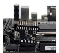 Seyrnicay Extension de carte mère USB 2.0 9 broches - 19 broches USB 3.0 vers double USB 2.0 à 9 broches pour panneau avant, multilier de port Plug and Play pour système de refroidissement à eau effet