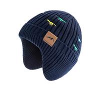 SEYUFN Bonnet Enfant Garcon Hiver Bonnet Bebe Fille Dinosaure Tricot Chapeau Bebe Garcon Large Protection des Oreilles (FR/ES, Âge, 6 Mois, 24 Mois, B-Bleu Marine)