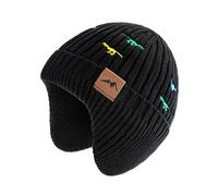 SEYUFN Bonnet Enfant Garcon Hiver Bonnet Bebe Fille Dinosaure Tricot Chapeau Bebe Garcon Large Protection des Oreilles (FR/ES, Âge, 6 Mois, 24 Mois, B-Noir)