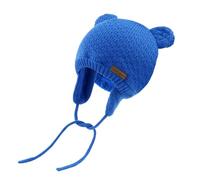 SEYUFN Bonnets d'hiver pour bébé garçon,Filles en Bas âge,Chapeaux tricotés Chauds pour bébé, Casquette doublée en Polaire avec Cache-Oreilles (FR/ES, Âge, 0 Mois, 12 Mois, Bleu Royal)