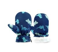 SEYUFN Ski Gants Hiver Gant Enfant Fille Moufles Bebe Moufle Garçon Respirant Gant pour Filles Peluche Gants Garçon Chaud (Dinosaure Bleu, L(2-4 Ans))