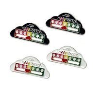 SEYUGOPTI My Social Battery Slider Cloud Pin Set 2 Blanc + 2 Noir | Broche interactive amusante - Épingles d'humeur mignonnes - 7 jours par semaine - Broche esthétique fonctionnelle pour sacs à