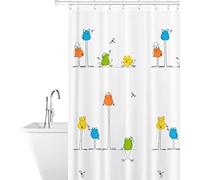 SEYUMI Rideau de Douche Grenouille Rideau Douche 3D Grenouille Anti Moisissure Tissu Polyester Rideau Salle de Bain pour Baignoire, Rideaux de Douche 80 x 180 avec 8 Crochets