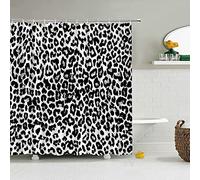 SEYUMI Rideau de Douche Imprimé Léopard Rideau Douche Anti Moisissure Imprimé Léopard 3D Rideau Salle de Bain Tissu Polyester pour Baignoire, Rideaux de Douche 120x200 avec 8 Crochets