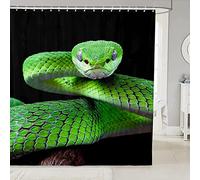 SEYUMI Rideau de Douche Serpentin Rideau Douche Anti Moisissure Serpent 3D Rideau Salle de Bain Tissu Polyester pour Baignoire, Rideaux de Douche 180x180 avec 12 Crochets