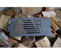 SEZAM Grille de cheminée, de foyer, rectangulaire en fonte 34 x 15 cm, GRILLE À BUCHE