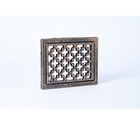 SEZAM Grille de ventilation en fonte 15,5 x 2,3 x 12 cm, pour poêles en faïence, poêles à bois et cheminées - grille d'air chaud- grille d'aérationpour poêle, peint couleur cuivre